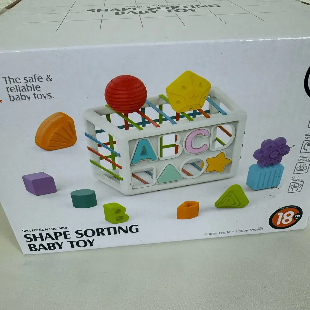 New In‎ Box Colorful Shape Letter Sorting Montessori Baby Toy 18 Months +
